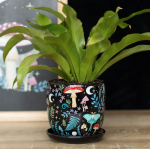 Dark Forest Ceramic Plant Pot and Saucer